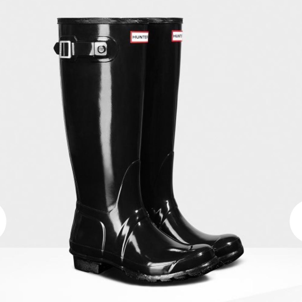 Hunter Tall Black Gloss Rainboots